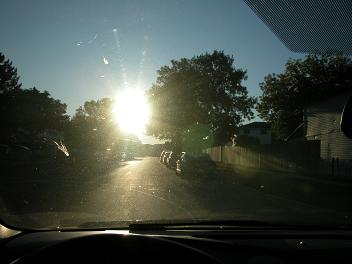 photo of dark shadows along road