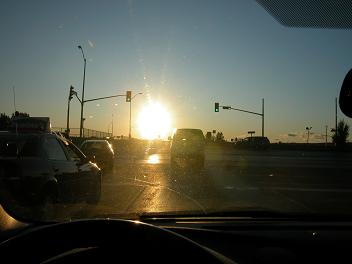 photo 2 - sun glare obscuring traffic signal