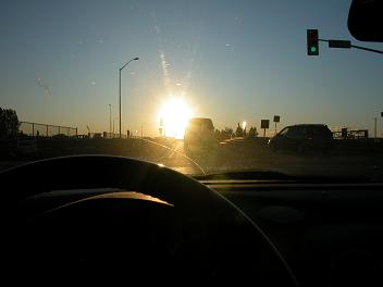 photo 3 - sun glare obscuring traffic signal