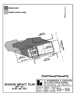 Shadow study diagram for house addition