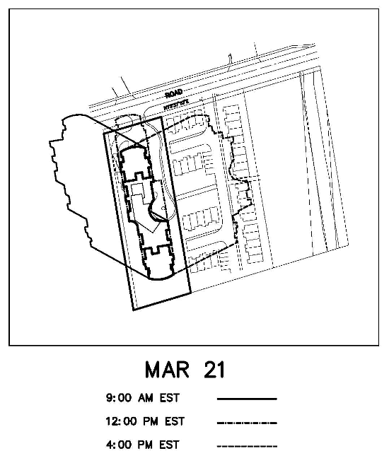 drawing showing highrise shadow extent