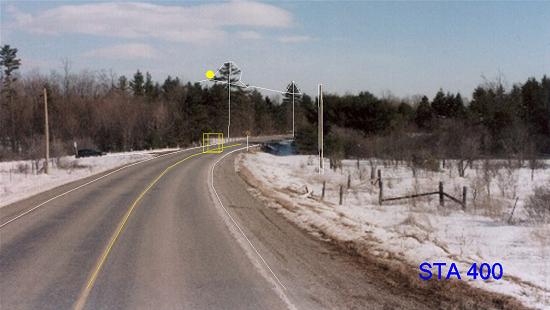 crash scene photo with sun position superimposed